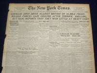 1918 MARCH 22 NEW YORK TIMES - GERMANS OPEN DRIVE AGAINST BRITISH - NT 8163
