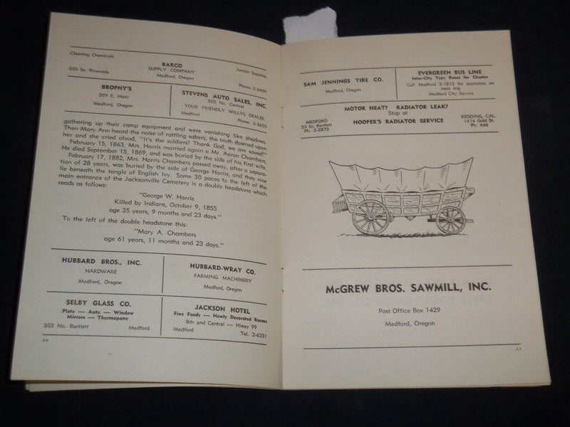 1955 SOUVENIR OF JACKSONVILLE, OREGON GOLD RUSH JUBILEE PROGRAM - J 8718