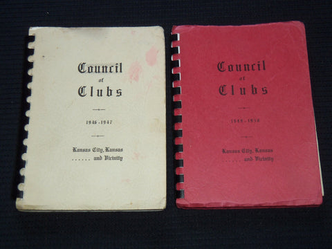 1946-1950 COUNCIL OF CLUBS YEAR BOOK LOT OF 2 - KANSAS CITY, KANSAS - J 7426