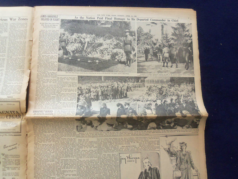 1945 APRIL 16 NEW YORK TIMES - ROOSEVELT IS BURIED WITH SOLEMN RITES - NP 6475