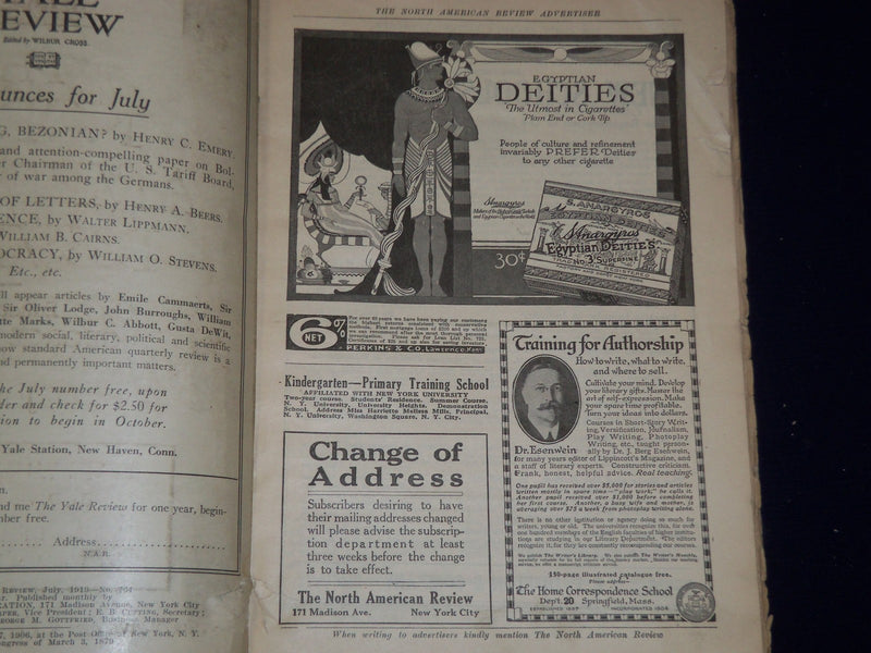 1919 NORTH AMERICAN REVIEW LOT OF 12 COMPLETE YEAR - STORIES/ARTICLES - WR 656