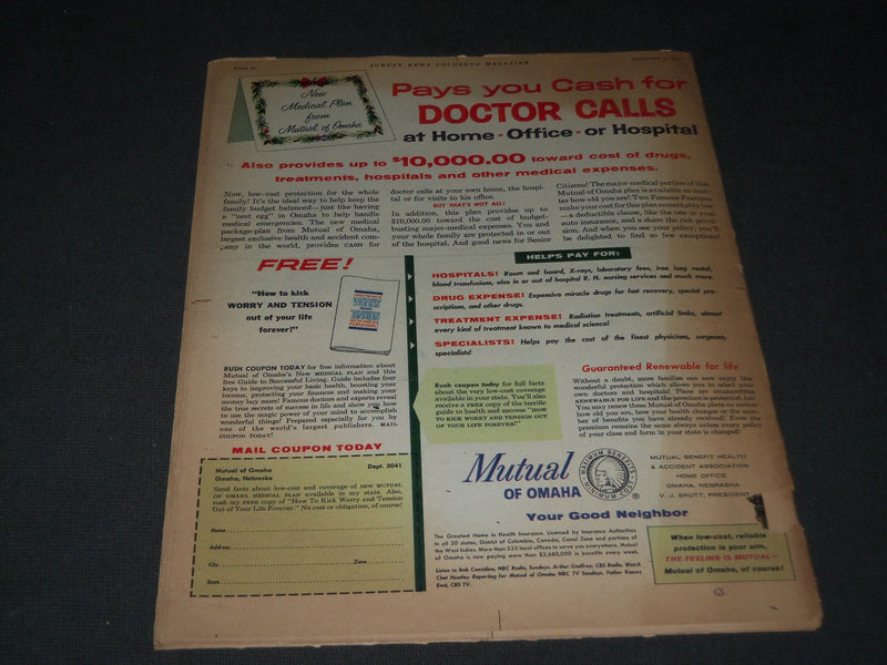 1961 DECEMBER 24 SUNDAY NEWS COLOROTO MAGAZINE - FOOTBALL COLOR PHOTOS - J 2870