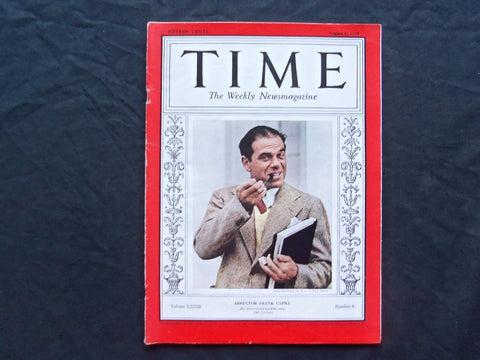 1938 AUGUST 8 TIME MAGAZINE - FRANK CAPRA - T 623