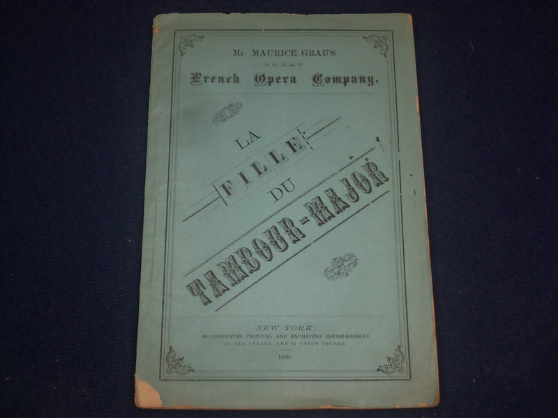 1880 MAURICE GRAU'S FRENCH OPERA CO. PROGRAM LA FILLE DU TAMBOUR MAJOR - J 1886
