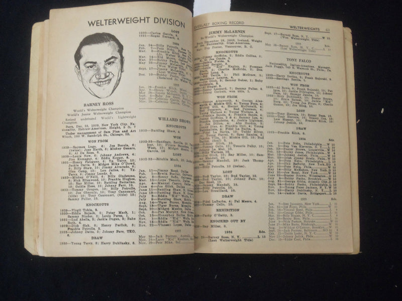 1936 EVERLAST BOXING RECORD BOOK - J 6495