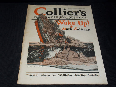 1918 MARCH 2 COLLIER'S MAGAZINE - WAKE UP FRONT COVER - E 5102