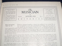 1935 JANUARY-DECEMBER THE MUSICIAN BOUND VOL NO. 40 - GREAT PHOTOS/ADS - KD 1764