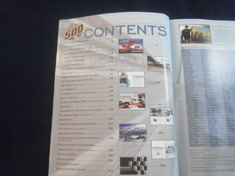 2008 MAY 25 92ND INDIANAPOLIS 500 RACING PROGRAM - GREAT PHOTOS - SP 6599R