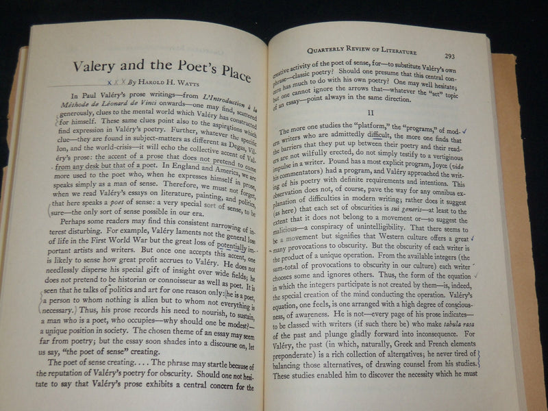 1947 QUARTERLY REVIEW OF LITERATURE MAGAZINE - PAUL VALERY - POETRY - J 6103