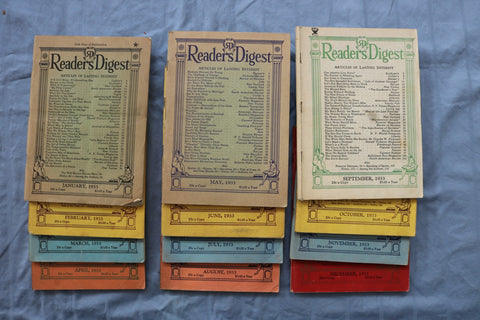 1933 READER'S DIGEST MAGAZINE - COMPLETE YEAR - LOT OF 12 - O 3868