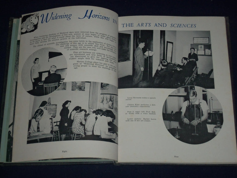 1947 MARIONETTE MARION COLLEGE YEARBOOK - INDIANA - GREAT PHOTOS - YB 482