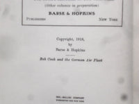 1918 BOB COOK AND THE GERMAN AIR FLEET HARDCOVER BOOK BY PAUL TOMLINSON- KD 8469