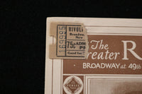 1926 JUNE 13 THE THEATER RIVOLI PROGRAM & TICKET STUBS- ARLETTE MARCHAL - K 1914