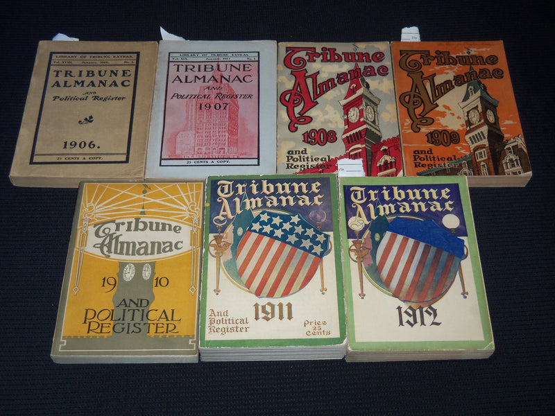 1906-1912 TRIBUNE ALMANAC LOT OF 7 - SOFTCOVER - KD 3409R