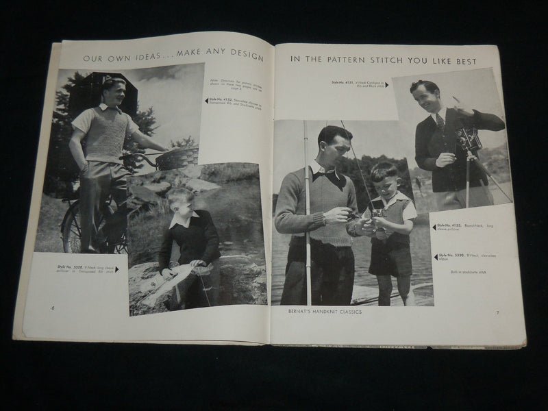 1945 BERNAT'S HANDKNIT CLASSICS KNITTING MANUAL CATALOG - J 6740