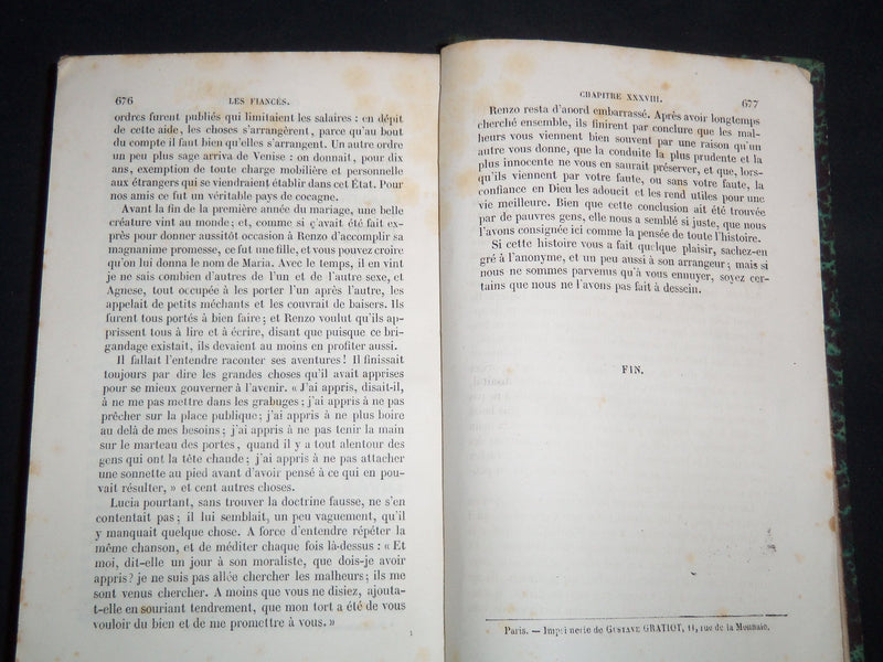 1850 LES FIANCES VOLUME BY ALEX MANZONI - FRENCH - KD 4815A