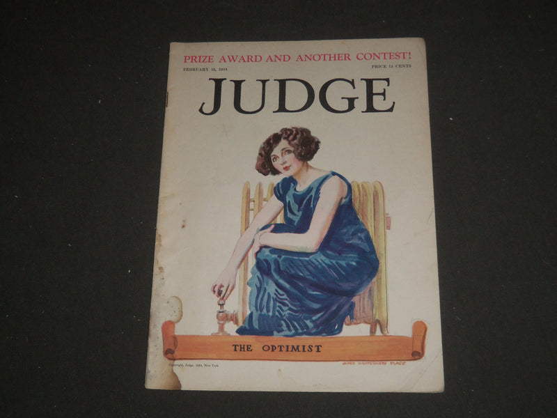 1924 FEBRUARY 16 JUDGE MAGAZINE - J.M. FLAGG COVER - THE OPTIMIST - ST 5447
