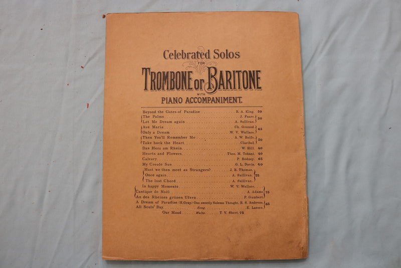 1890 OTTO LANGEY'S TUTORS CLARINET & SLIDE TROMBONE- LOT OF 2- SOFTCOVER- K 3384