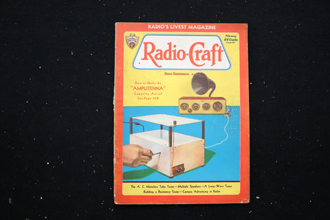 1933 FEBRUARY RADIO-CRAFT MAGAZINE - HOW TO MAKE THE AMPLITENNA COVER - E 11174