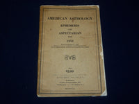 1952 AMERICAN ASTROLOGY EPHEMERIS AND ASPECTARIAN BOOK - J 4616
