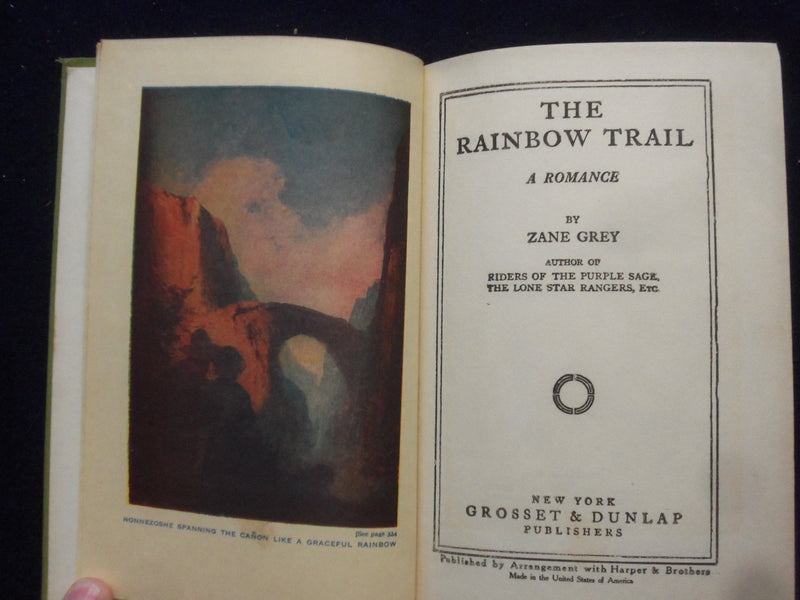 1915 THE RAINBOW TRAIL HARDCOVER BOOK BY ZANE GREY - KD 8381
