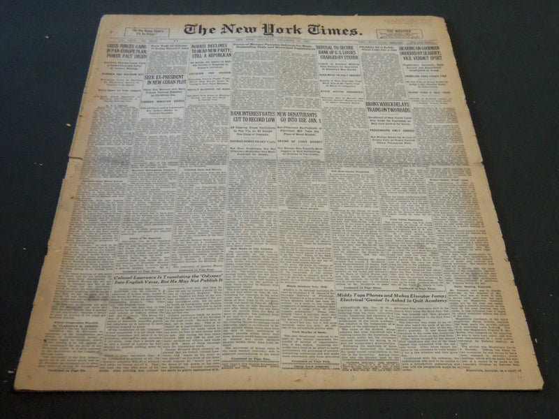 1930 DECEMBER 27 NEW YORK TIMES - NORRIS DECLINES TO HEAD NEW PARTY - NT 5718