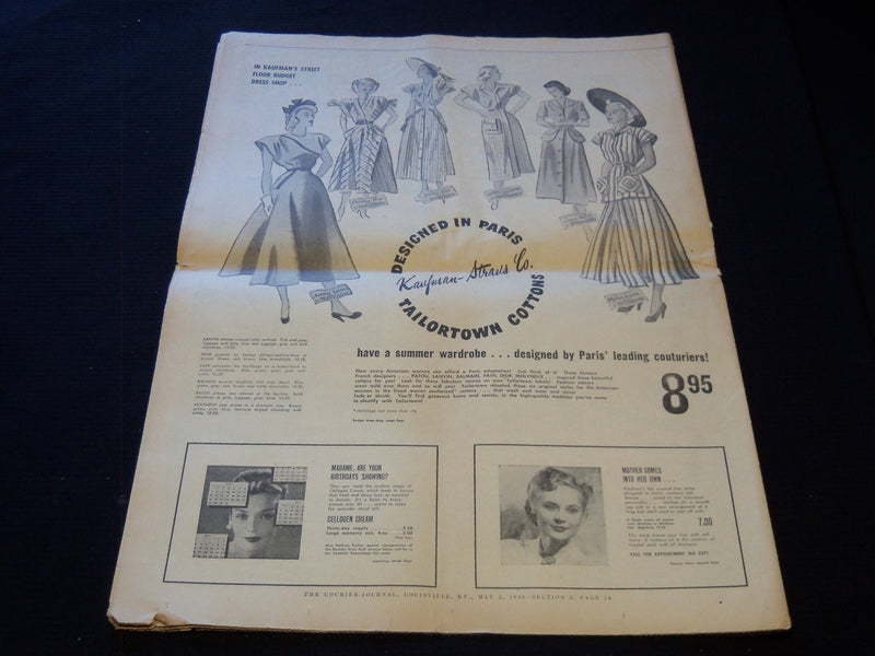 1948 MAY 2 THE COURIER-JOURNAL NEWSPAPER SECTION 2 - KENTUCKY DERBY - NP 5817