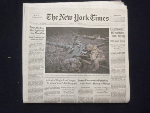 2023 DECEMBER 8 NEW YORK TIMES - U.S. AID IN DOUBT, KYIV SCRAMBLES TO FILL VOID