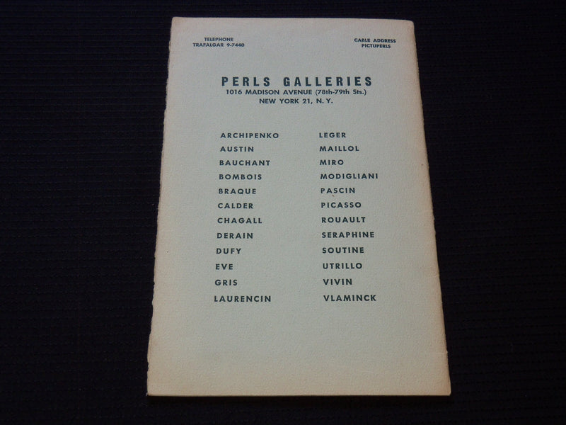 1959 JULES PASCIN THE NUDE PERLS GALLERIES CATALOGUE - J 8104