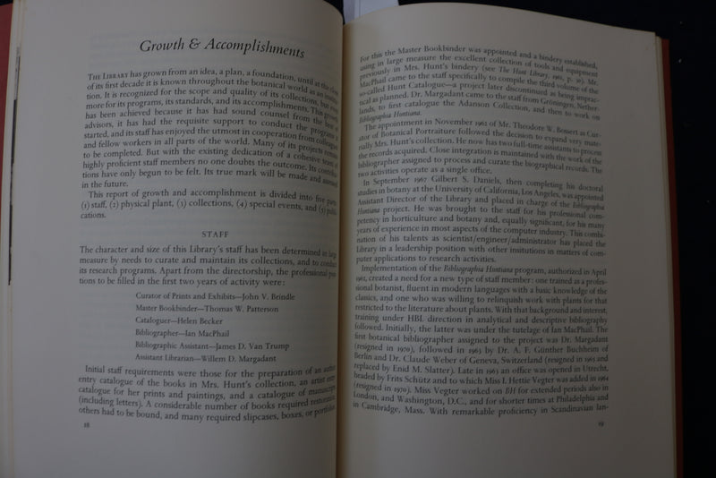 1970 HUNT BOTANICAL LIBRARY - A DECENNIAL REPORT SOFTCOVER - G. LAWRENCE- K 1369