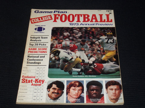 1973 GAMEPLAN COLLEGE FOOTBALL MAGAZINE - RANDY GRADISHAR COVER - E 7914