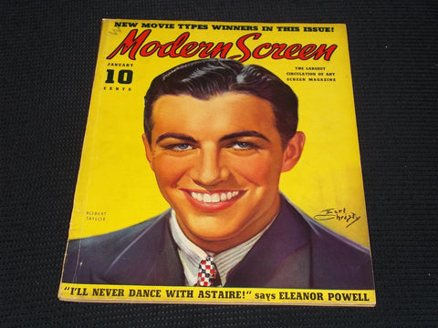 1937 JANUARY MODERN SCREEN MAGAZINE - ROBERT TAYLOR COVER - E 16868