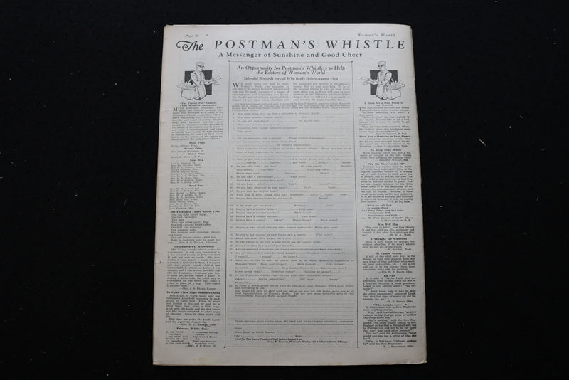 1924 AUGUST WOMAN'S WORLD MAGAZINE - BOY AND GIRL IN A BOAT COVER - E 10357