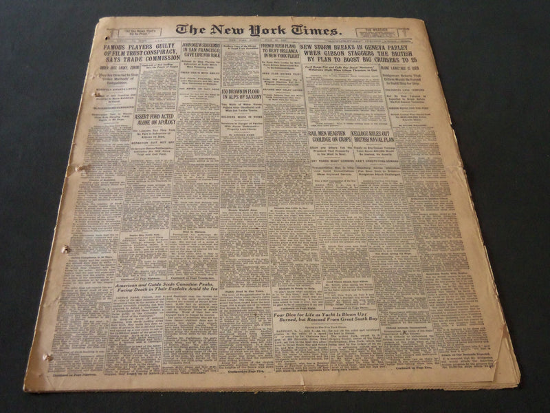 1927 JULY 10 NEW YORK TIMES - FAMOUS PLAYERS GUILTY OF FILM TRUST - NT 6356