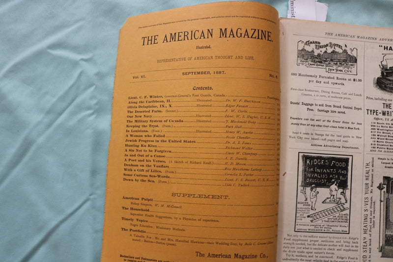 1887 AMERICAN MONTHLY ILLUSTRATED MAGAZINE - LOT OF 2 - K 3287