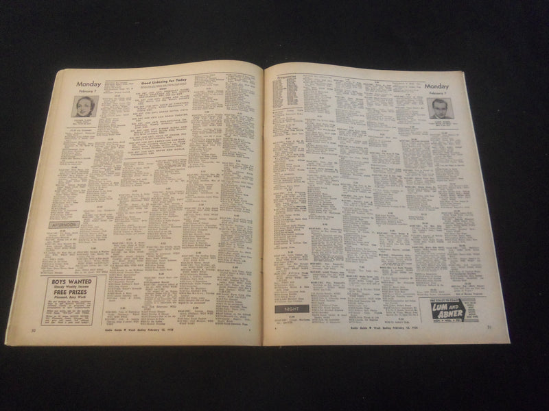 1938 FEBRUARY 12 RADIO GUIDE MAGAZINE - JANE PICKENS COVER - SP 9517J