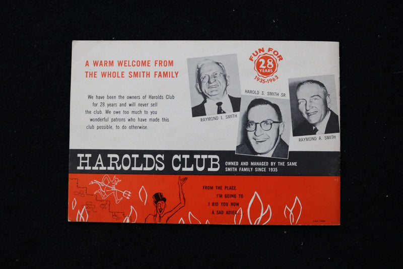 1963 HAROLDS CLUB BROCHURE - RENO - K 3024