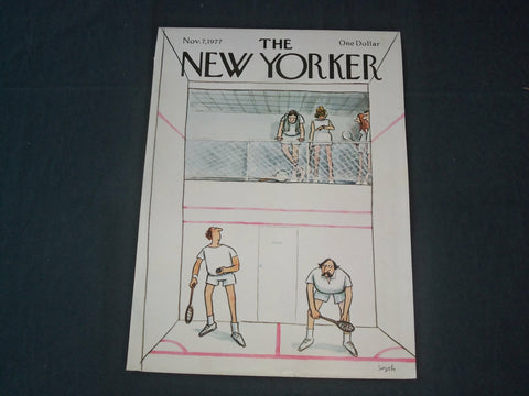 1977 NOVEMBER 7 NEW YORKER MAGAZINE FRONT COVER ONLY - GREAT ART FOR FRAMING