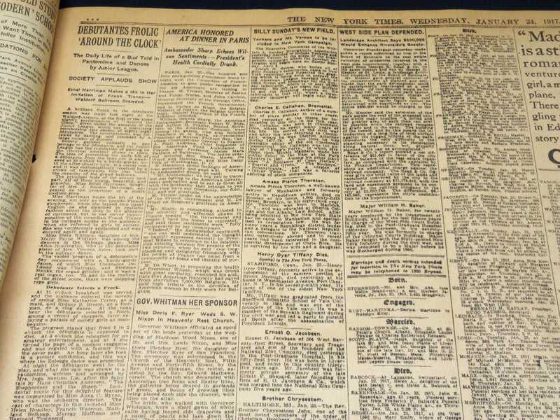 1917 JANUARY 24 NEW YORK TIMES - SENATE TO DEBATE PEACE LEAGUE - NT 8752
