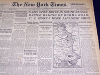 1942 MAY 12 NEW YORK TIMES - NAZIS OPEN DRIVE IN SOUTH RUSSIA - NT 1000