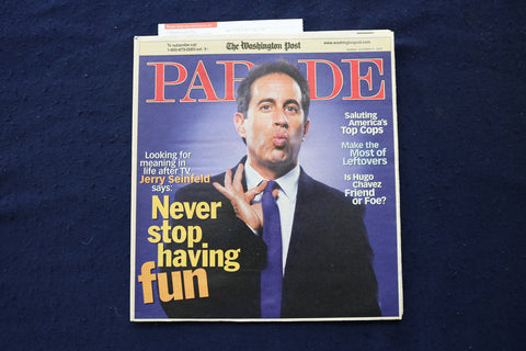 2007 OCTOBER 21 PARADE MAGAZINE - JERRY SEINFELD COVER - E 18405
