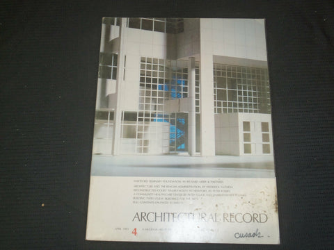 1981 APRIL ARCHITECTURAL RECORD MAGAZINE - HARTFOR SEMINARY FOUNDATION- ST 1682F