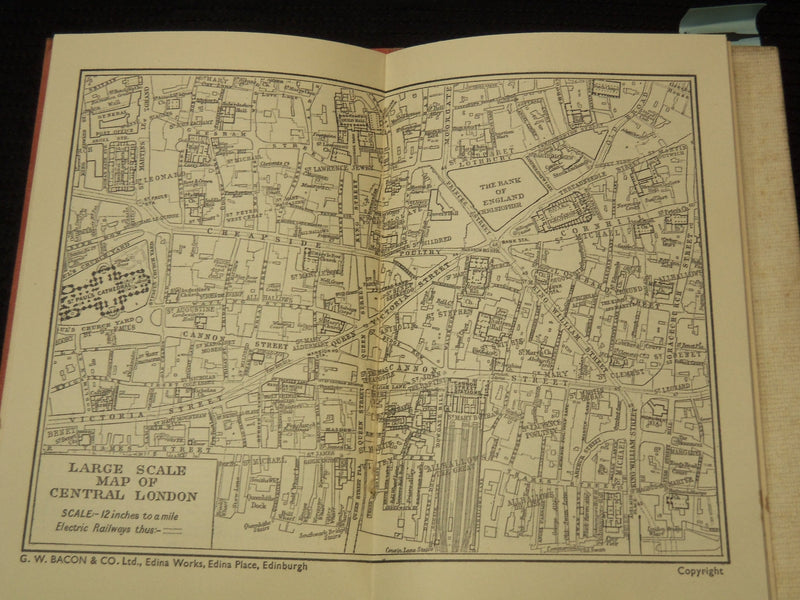 1940'S BACON'S LARGE PRINT MAP OF LONDON AND SUBURBS - LINEN BACKED - K 2022
