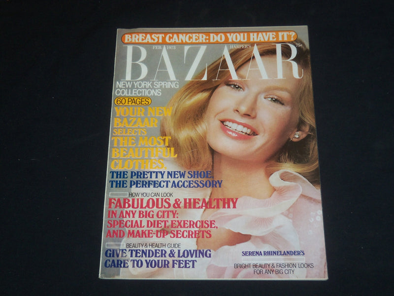 1973 FEBRUARY HARPER'S BAZAAR MAGAZINE - SERENA RHINELANDER COVER - SP 4268