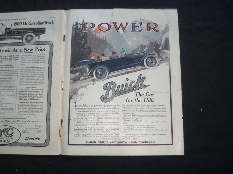 1914 OCT 31 THE SATURDAY EVENING POST MAGAZINE - ILLUSTRATED COVER - SP 655