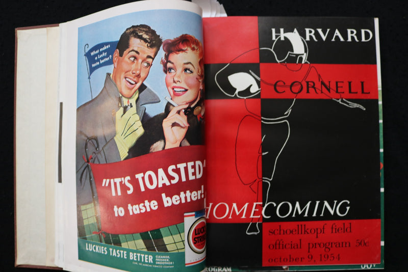 1954 HARVARD FOOTBALL PROGRAMS - BOUND VOLUME - TED KENNEDY - KD 9571