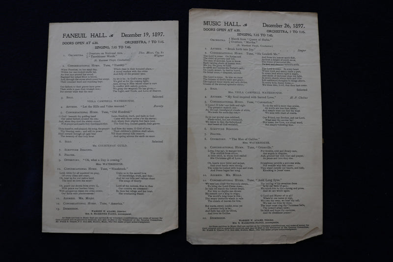 1897-1898 BOSTON MUSIC HALL PROGRAMS - LOT OF 19 - R. MARRINER FLOYD - K 1634