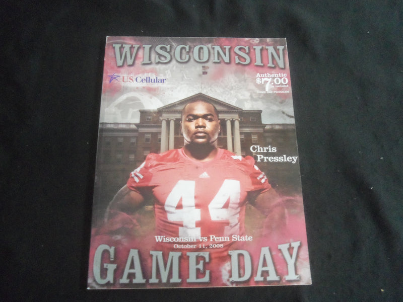 2008 OCTOBER 11 FOOTBALL PROGRAM - UNIV OF WISCONSIN VS PENN STATE UNIV- B 5534L