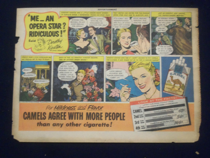 1950'S MOVIE STAR CAMELS COLOR COMICS ADS - LOT OF 6 - NP 5266