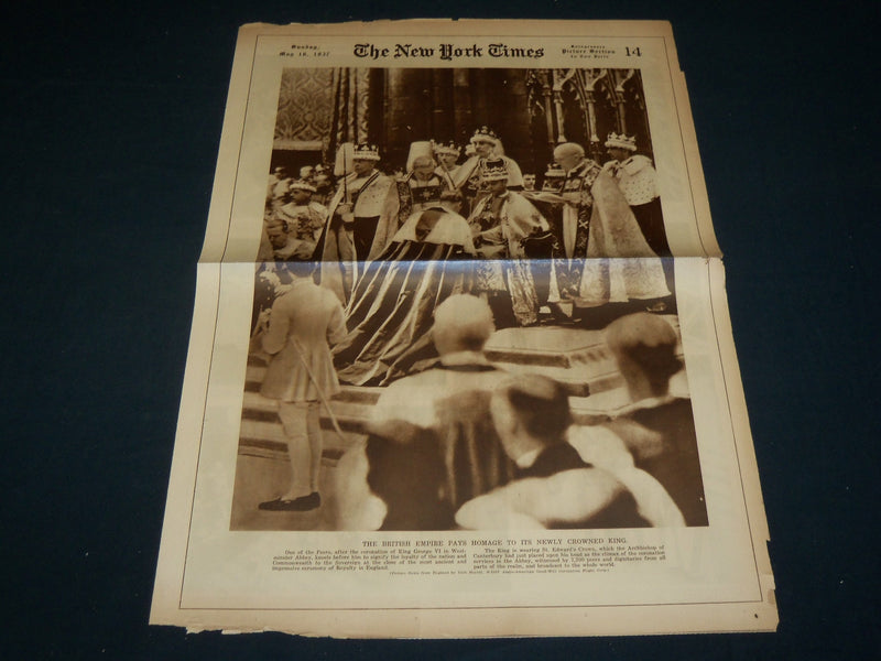 1937 MAY 16 NEW YORK TIMES ROTO PICTURE SECTION - KING GEORGE VI - NT 9387